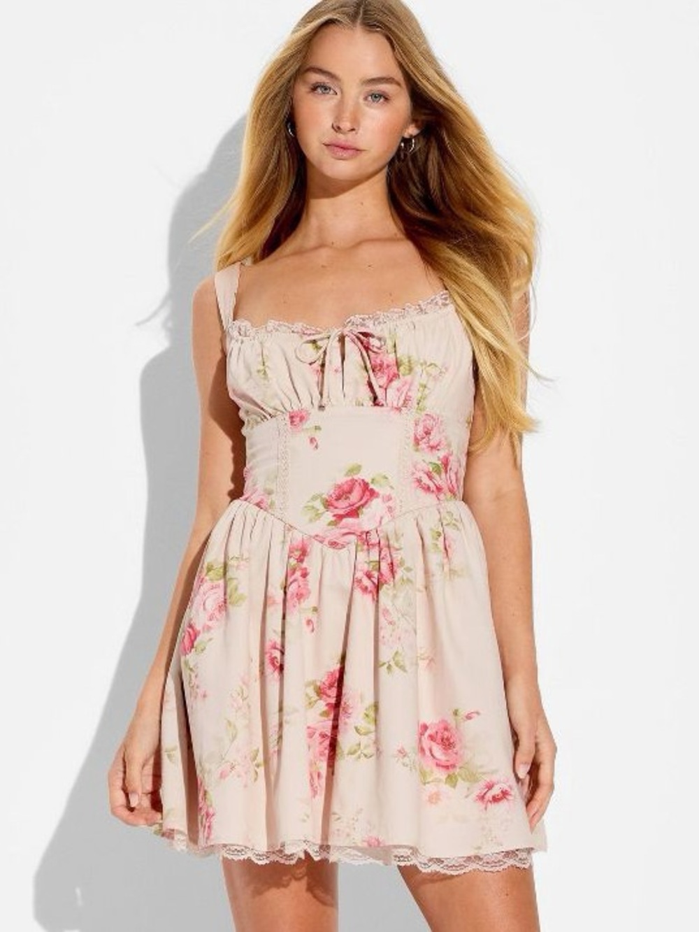 NWT Coquette Floral Y2K Babydoll Mini Dress Small NWT